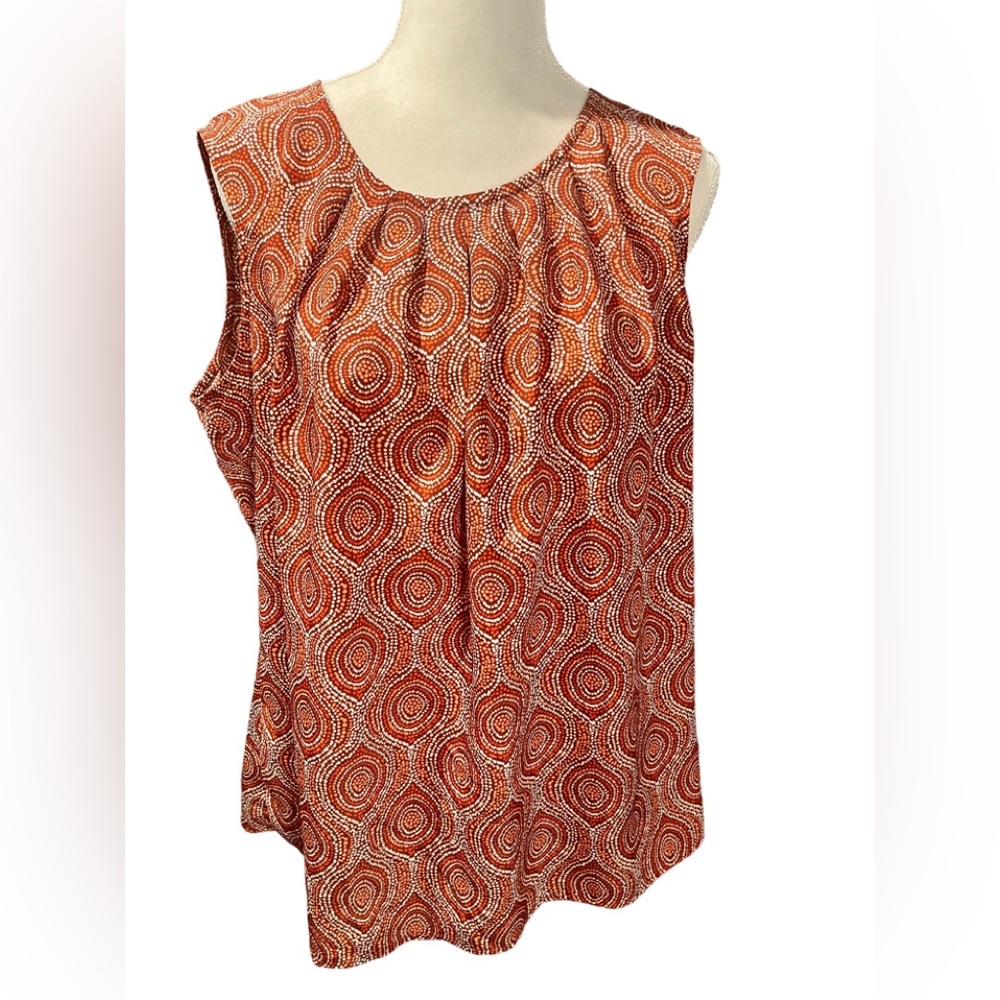Merona sleeveless brown tones blouse